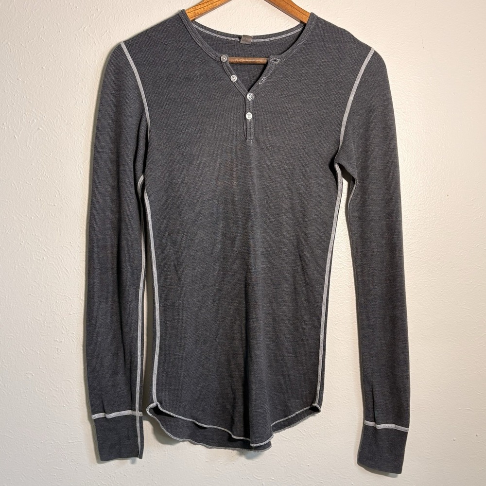 American Apparel Shirt Women S Gray Dexter Morgan Kill Room Henley Thermal